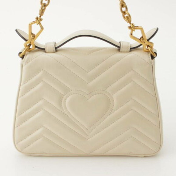 Gucci GG Marmont White Mini Top Handle Bag Ivory White - Picture 3 of 10